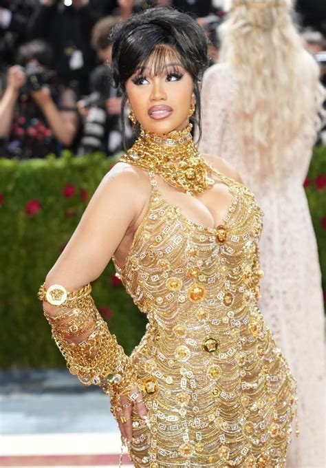 cardi b versace dress worth|Cardi B gold dress.